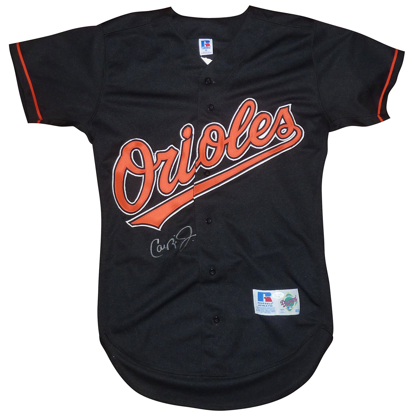Cal Ripken Jr Autographed Baltimore Orioles (Black Front) Russell Jersey - JSA