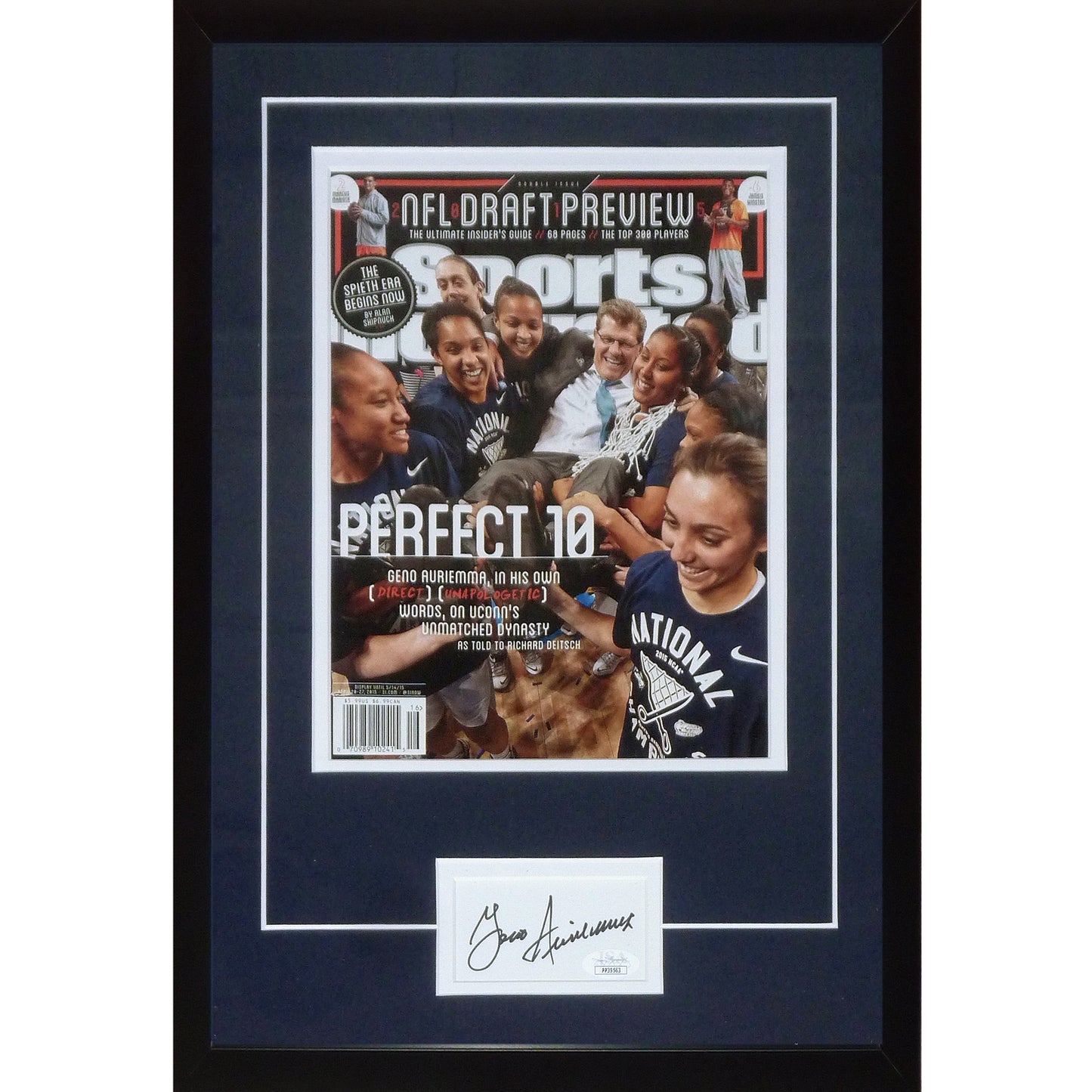 Geno Auriemma Autographed UCONN Huskies "Signature Series" Frame - JSA