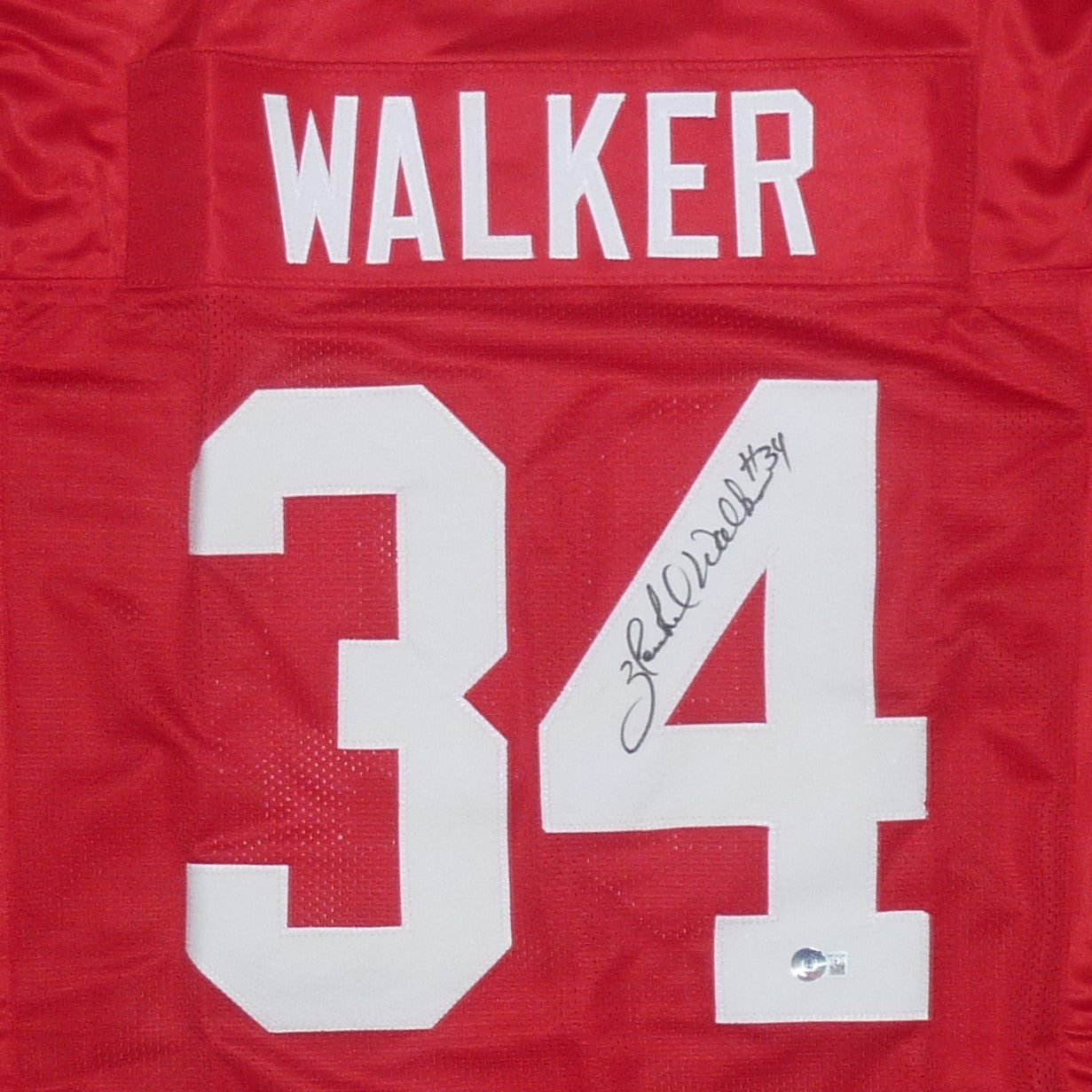 Herschel Walker Autographed Georgia Bulldogs (Red #34) Custom Jersey - JSA