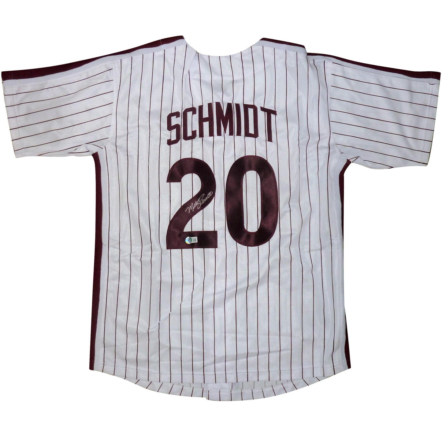 Mike Schmidt Autographed Philadelphia Phillies (White Pinstripe #20) Jersey - JSA