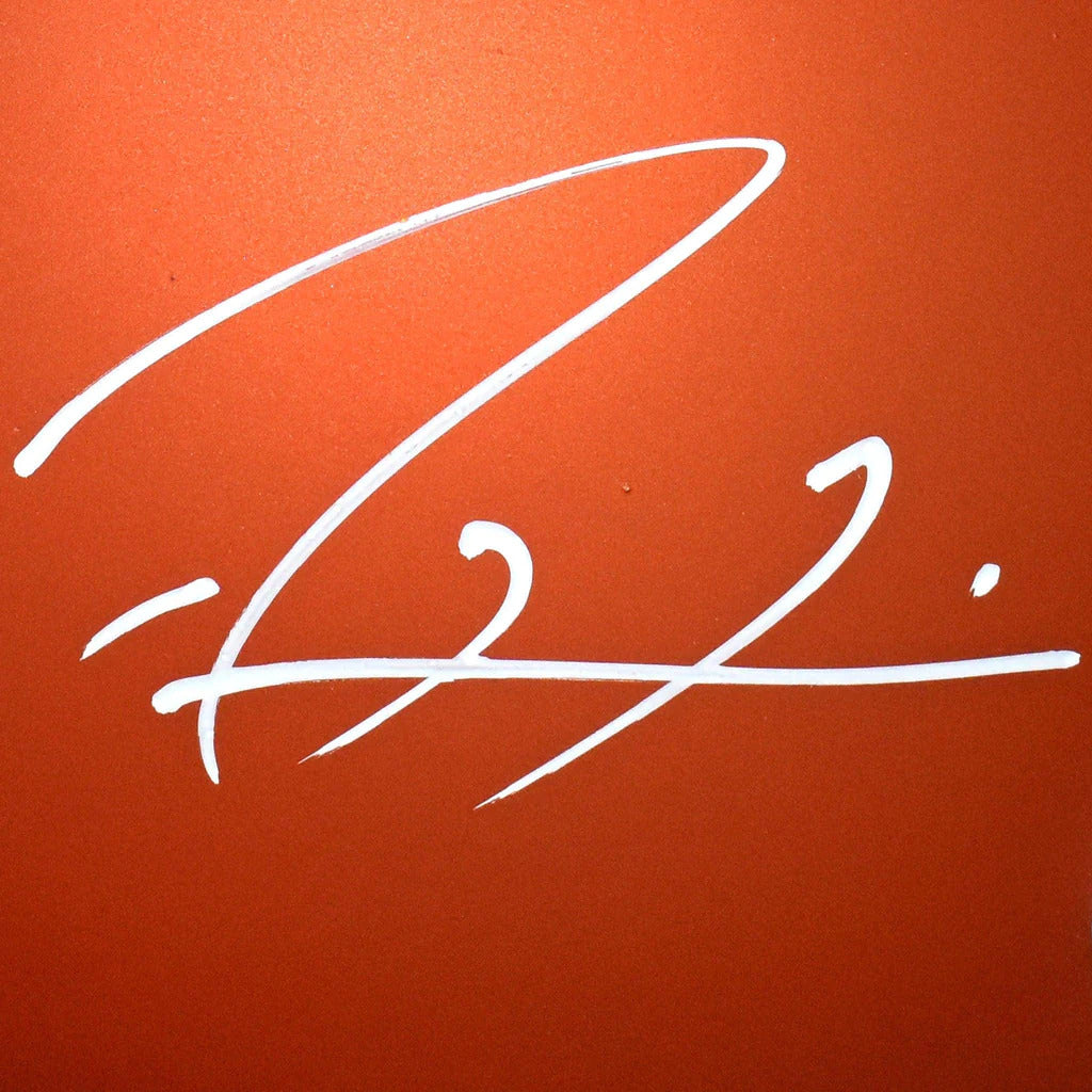Ray Lewis Autographed Miami Hurricanes (Orange Alternate) Deluxe Full-Size Replica Helmet - JSA