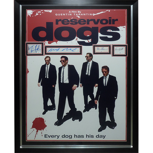 Reservoir Dogs Full-Size Movie Poster Deluxe Framed with 4 Cast Autographs - JSA