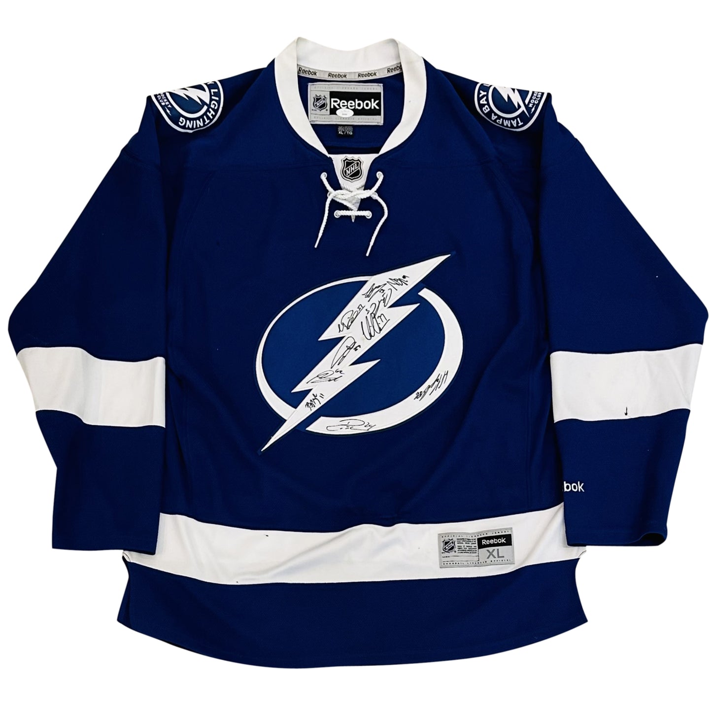 Tampa Bay Lightning Autographed 2016-17 Team Blue Authentic Jersey - JSA Letter