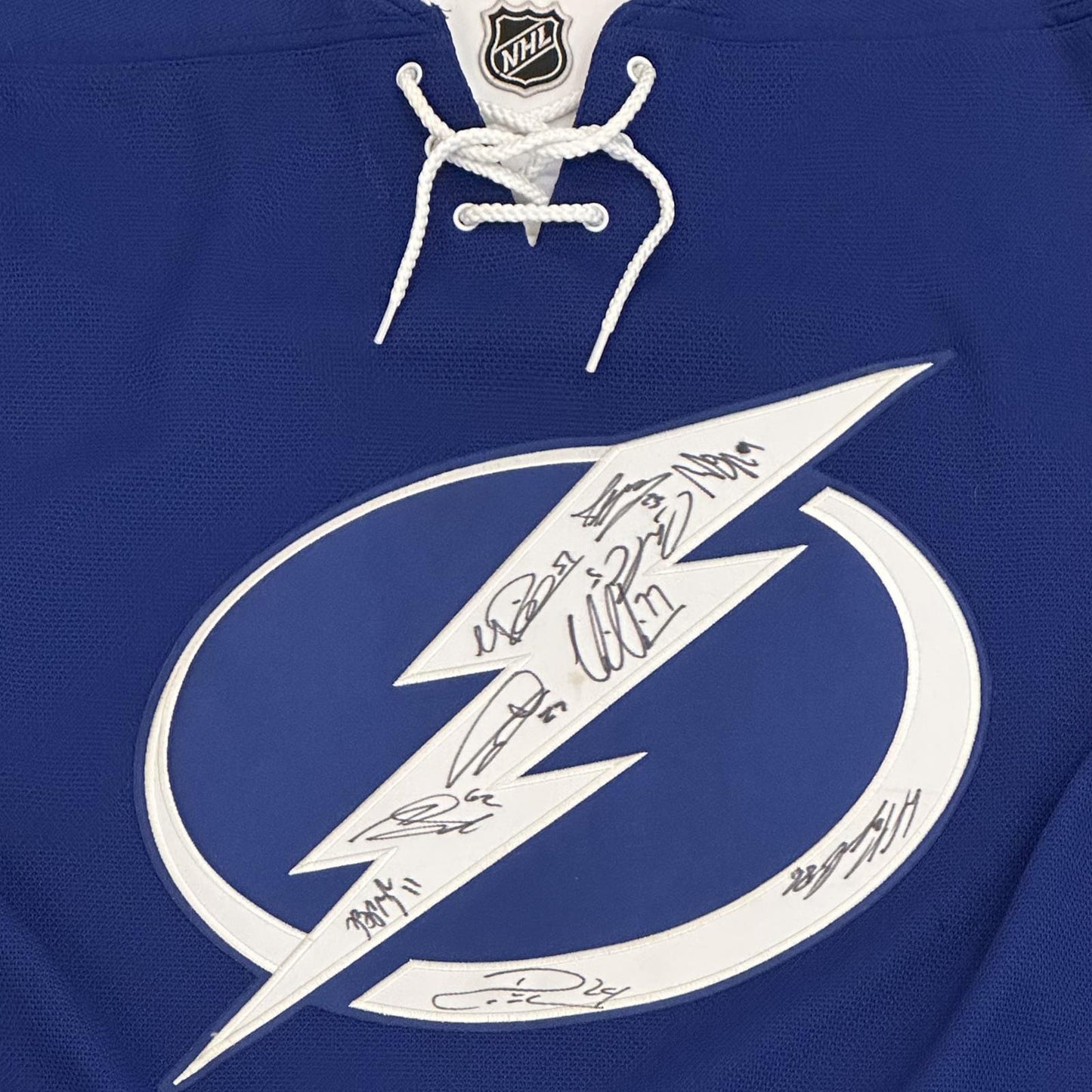 Tampa Bay Lightning Autographed 2016-17 Team Blue Authentic Jersey - JSA Letter