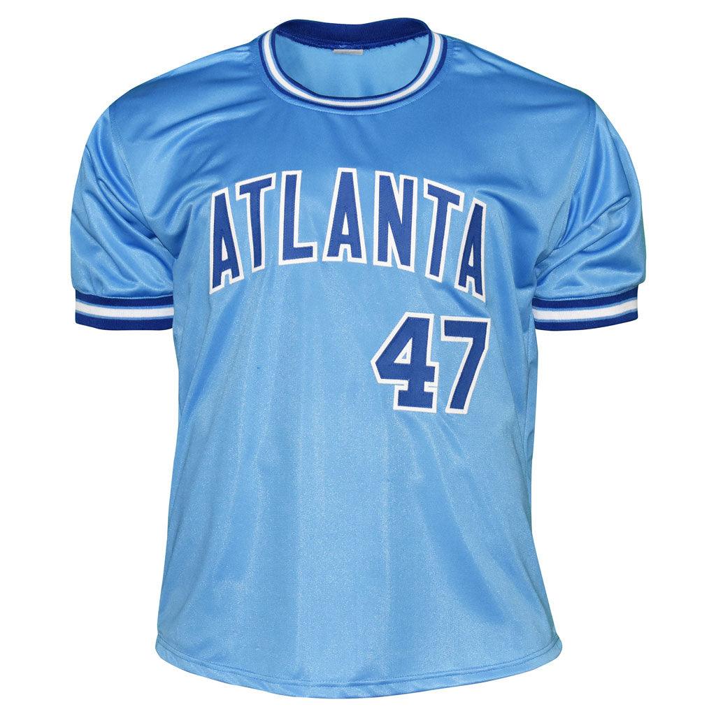 Tom Glavine Autographed Atlanta (Light Blue #47) Custom Jersey - Radtke