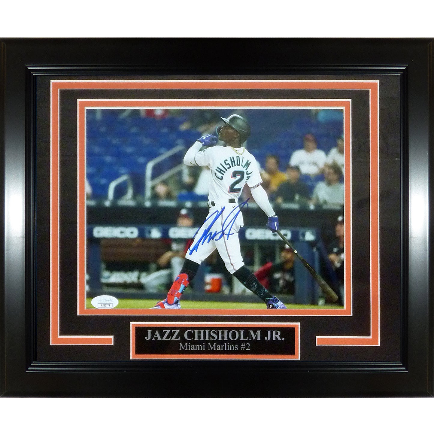 Jazz Chisholm Jr Autographed Miami Marlins Deluxe Framed 8x10 Photo - JSA
