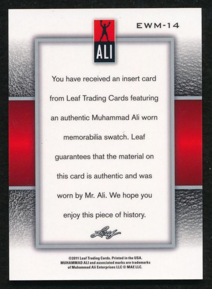 Muhammad Ali Event Worn Patch Card Deluxe Framed with 8x10 Photo