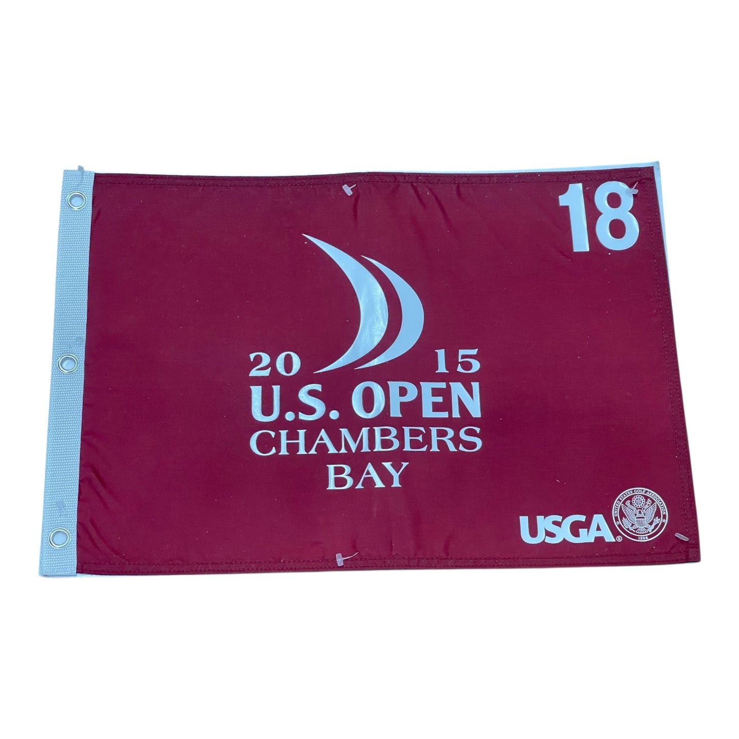 2015 U.S. Open Chambers Bay (Red) Unsigned Golf Pin Flag - Jordan Spieth Champion