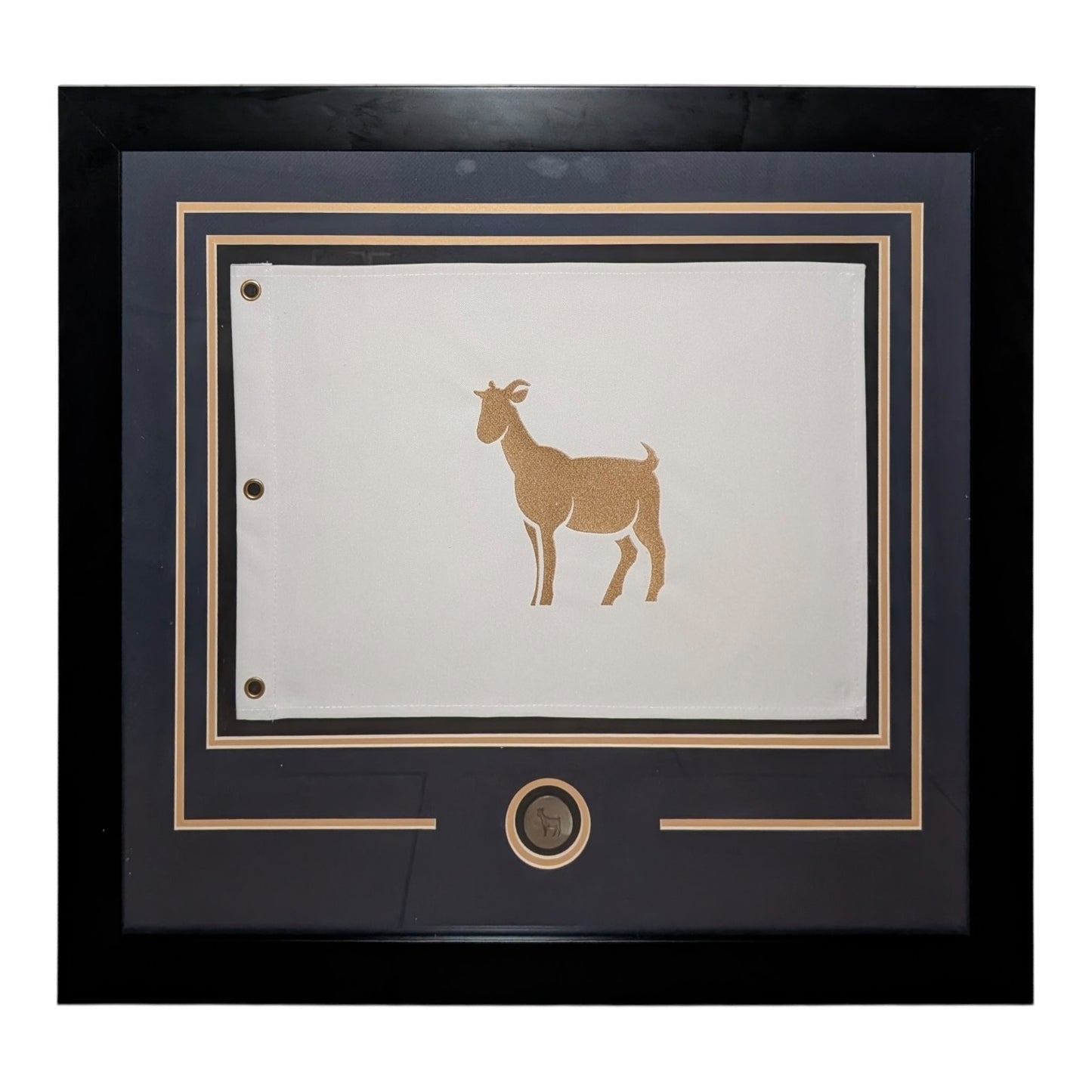 TPC The Players Championship GOAT Flag (White) Deluxe Framed with Goat Medallion