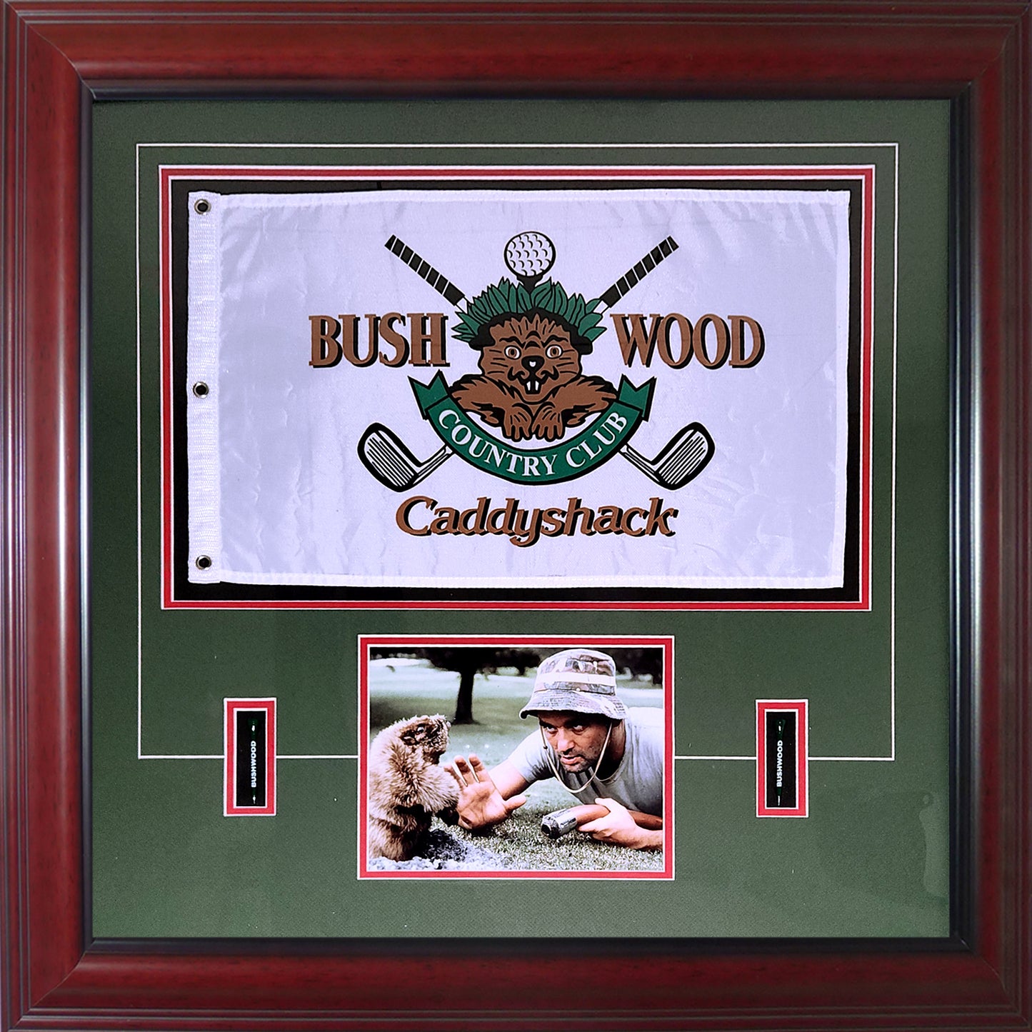 Bushwood Country Club Caddyshack Deluxe Framed Golf Pin Flag with Photo - Unsigned
