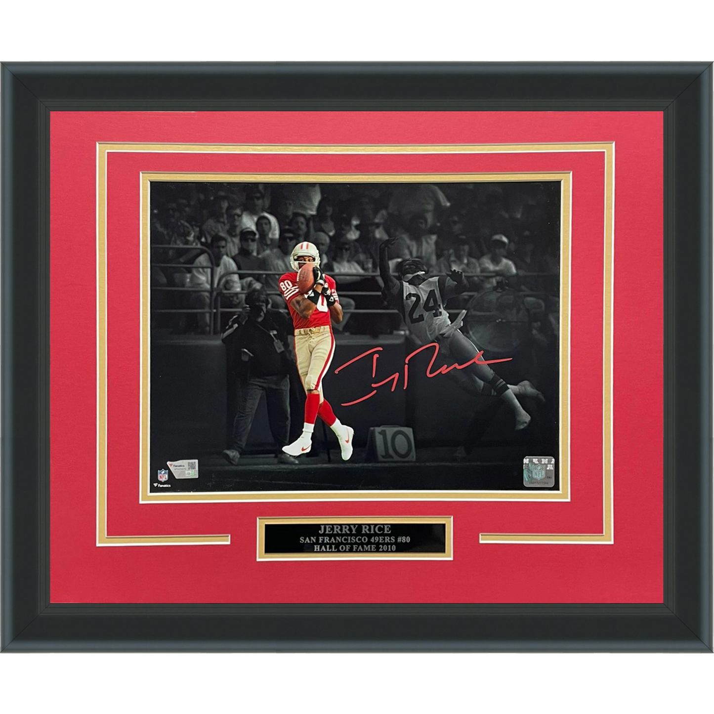 Jerry Rice Autographed San Francisco 49ers (Spotlight) Deluxe Framed 11x14 Photo - Fanatics