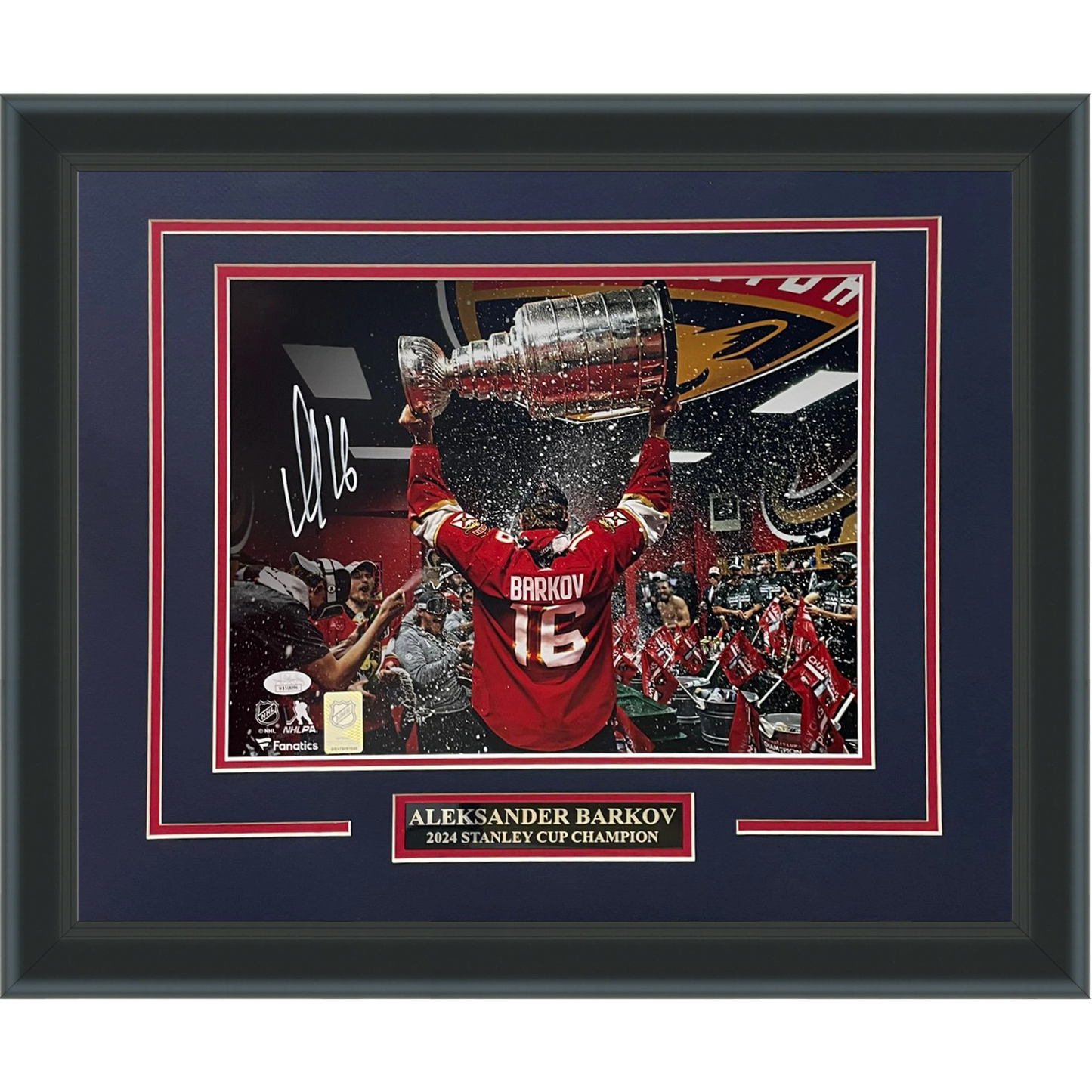 Aleksander Barkov Autographed Florida Panthers (Stanley Cup Celebration) Deluxe Framed 11x14 Photo - JSA