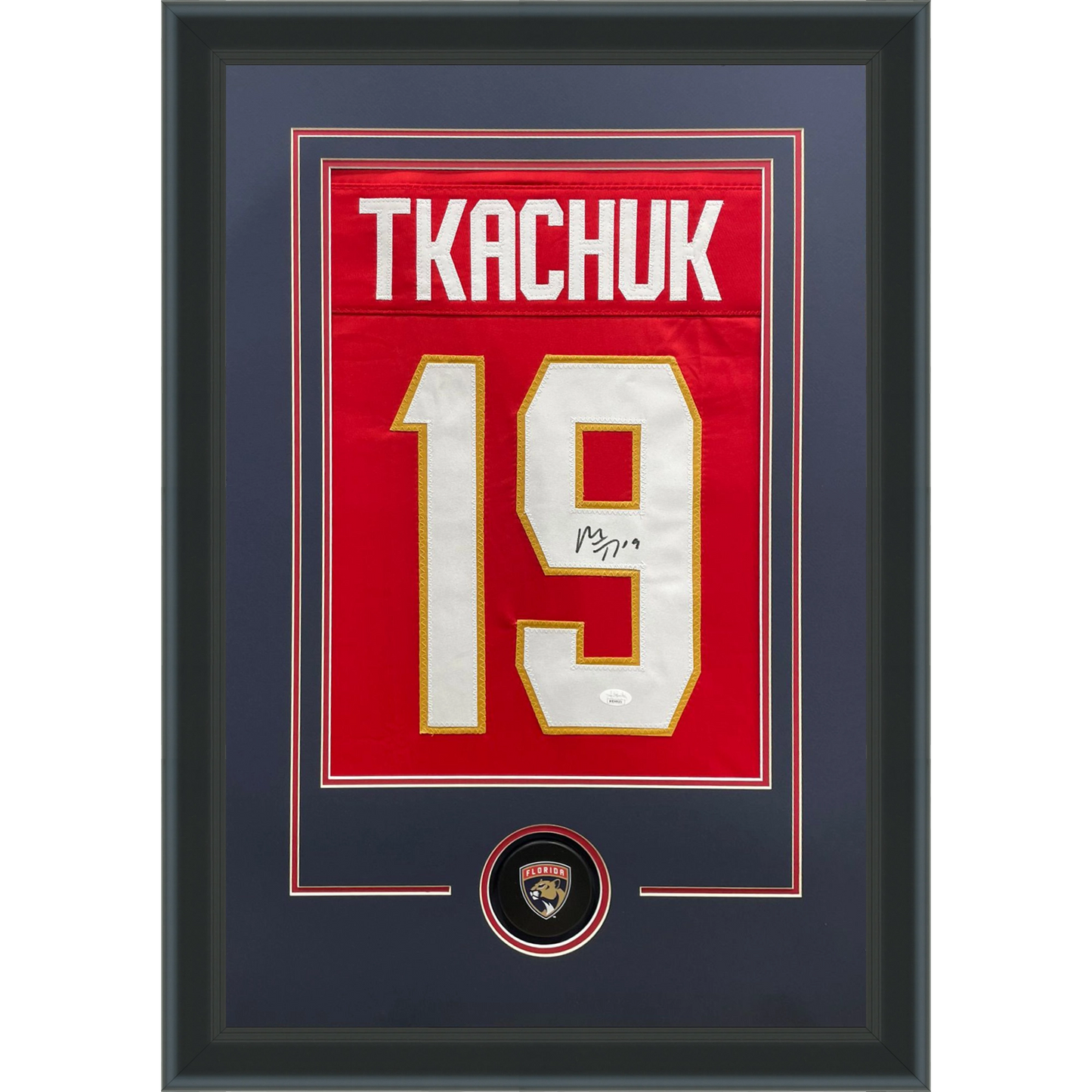 Matthew Tkachuk Autographed Florida Panthers (Red #19) Jersey Display Frame - JSA
