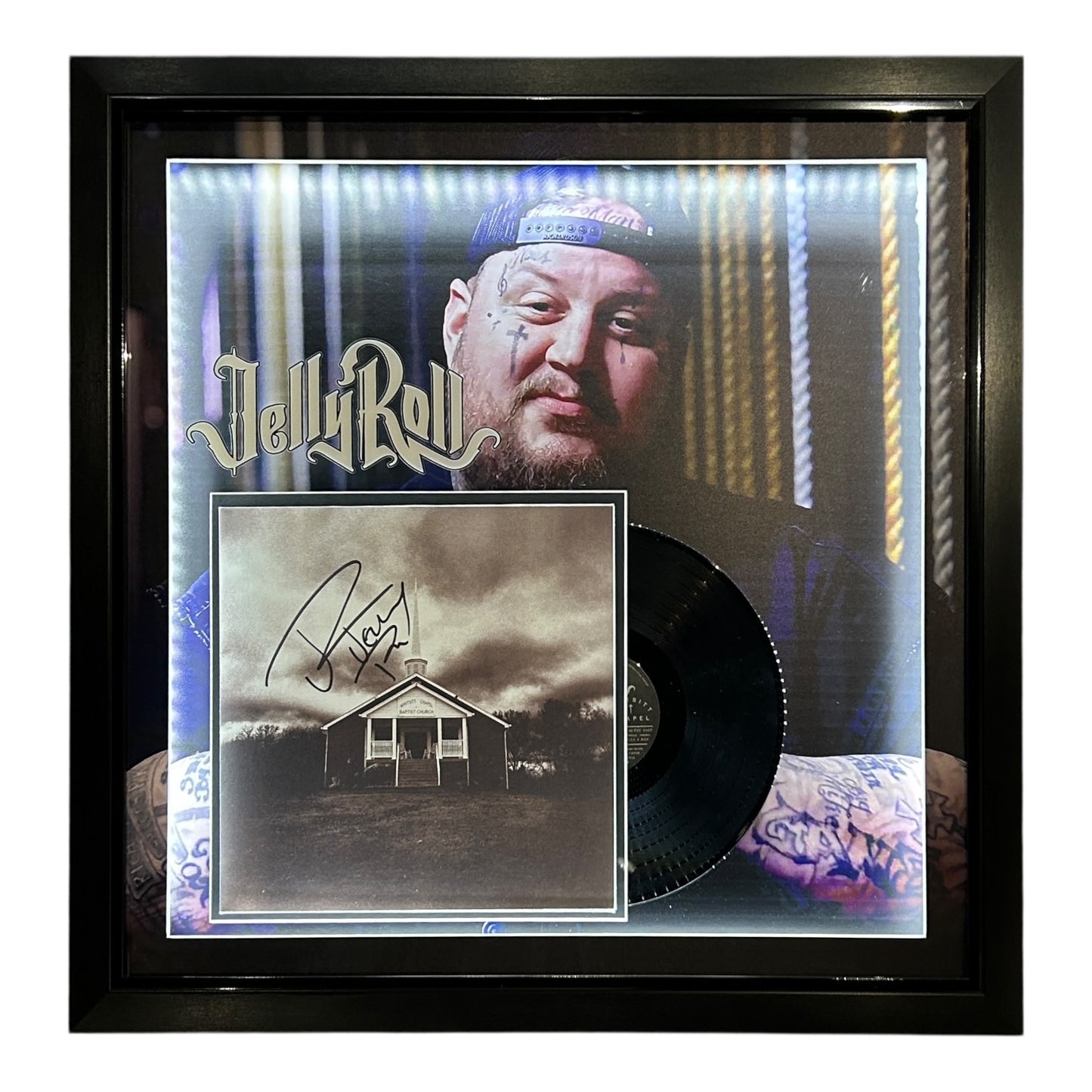 Jelly Roll Autographed Deluxe Framed Record Vinyl - JSA