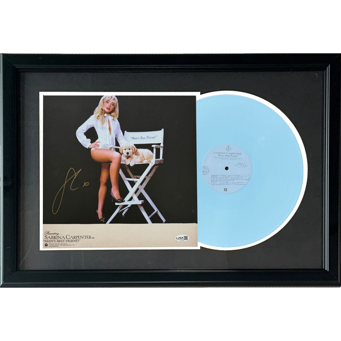Sabrina Carpenter Autographed Mans Best Friend Deluxe Framed Record Album - JSA