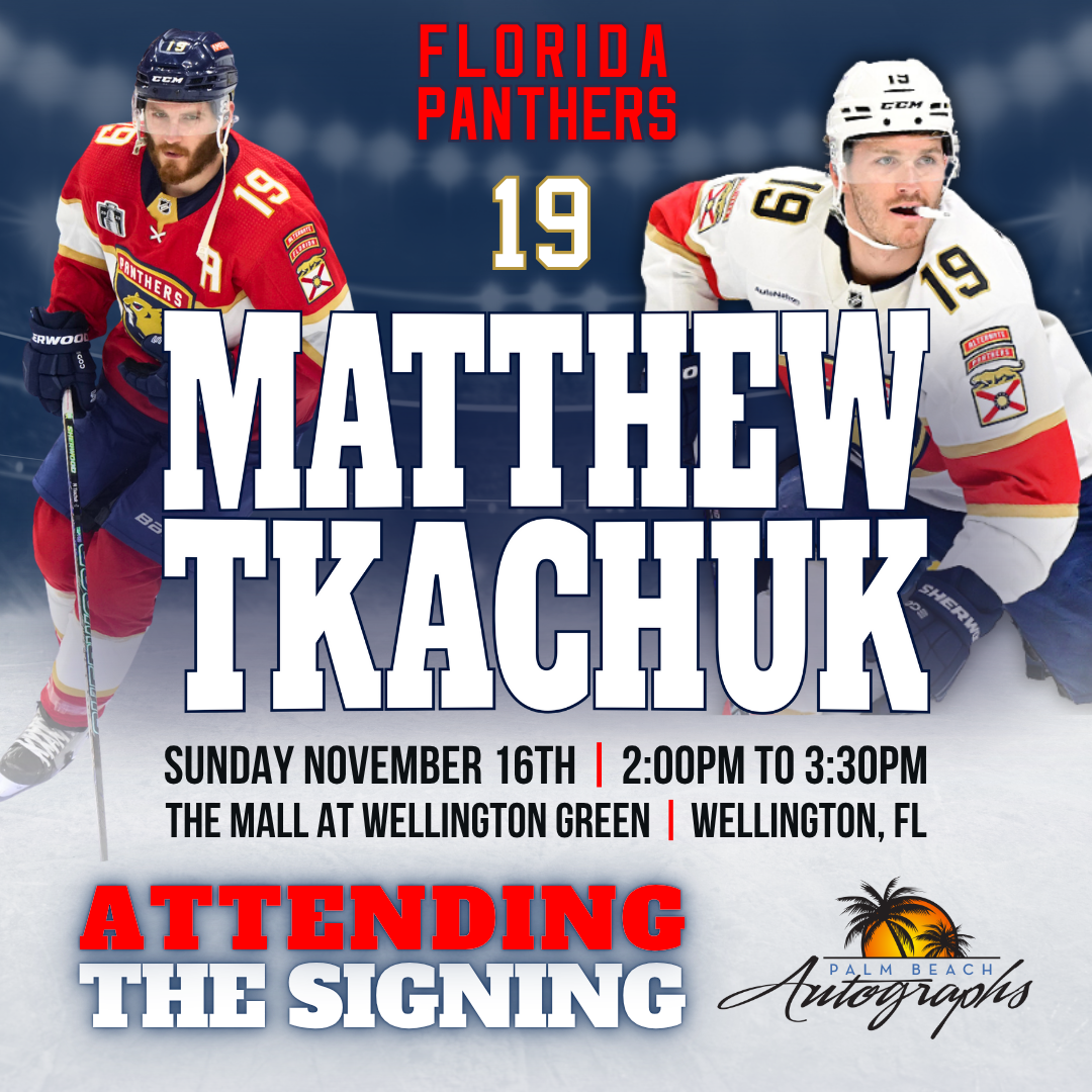 MATTHEW TKACHUK AUTOGRAPH EVENT - Wellington (The Mall at Wellington Green) In-Store Public Signing - November 16th, 2025