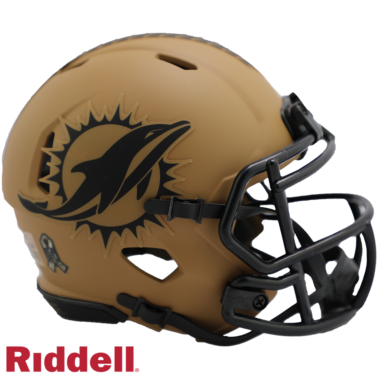 De'Von Achane Dolphins Salute to Solders Mini Helmet