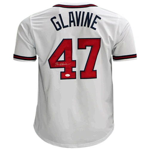 Tom Glavine Autographed Atlanta (White #47) Custom Jersey - Radtke