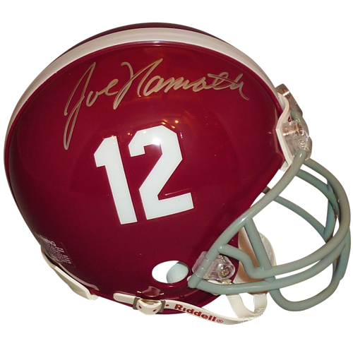 alabama signed football helmets Joe Namath Alabama Crimson Tide Autographed Riddell Speed Mini Helmet