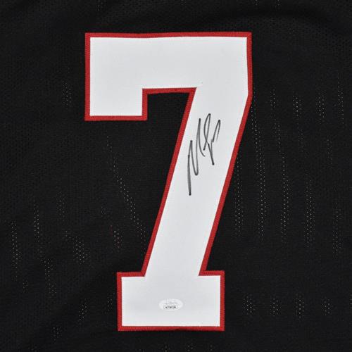 Michael Vick Autographed Atlanta (Black #7) Custom Jersey - JSA