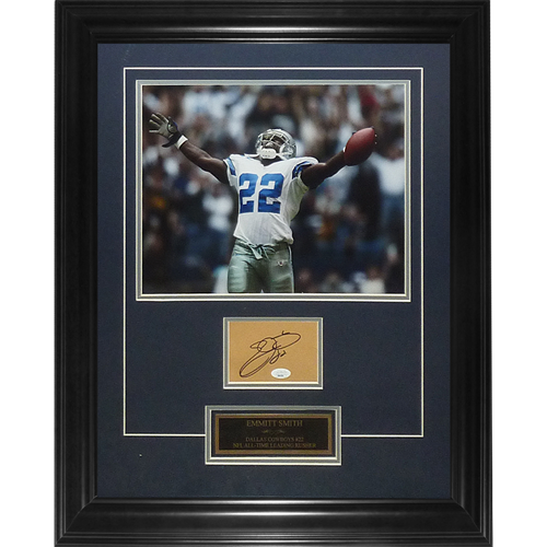 Emmitt Smith Autographed Dallas Cowboys All-Time Leading Rusher Commemorative 11x14 Photo Frame - JSA