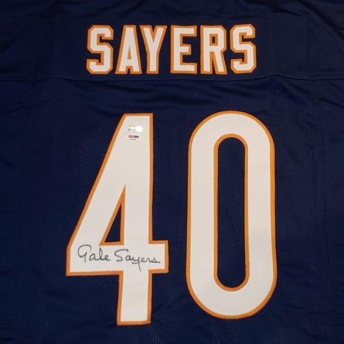 Gale Sayers Autographed Chicago Bears (Blue #40) Jersey - JSA