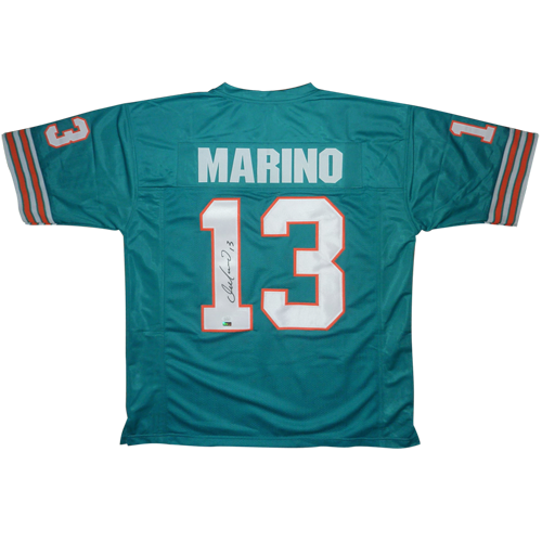 Dan Marino Autographed Miami Dolphins Teal 13 Custom Jersey
