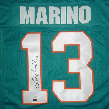 Dan Marino Autographed Miami Dolphins (Teal #13) Custom Jersey - JSA