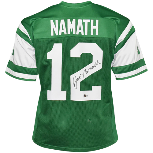 New York Jets Joe Namath Autographed Framed Green Jersey Beckett