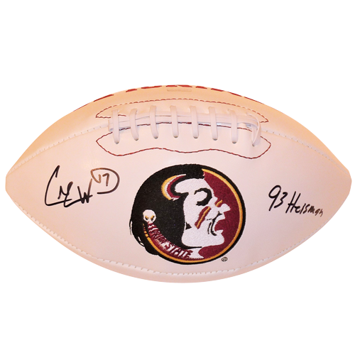 Charlie Ward Autographed Florida State FSU Seminoles Logo Football w/ "93 Heisman"