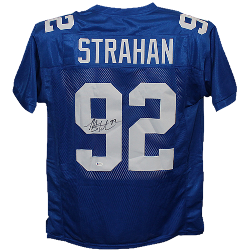Michael Strahan Autographed New York Giants (Blue #92) Custom