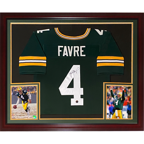 Brett Favre Autographed Green Bay Packers (Green #4) Deluxe Framed