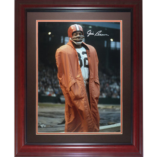 Jim Brown Autographed Cleveland Browns Deluxe Framed 16x20 Photo - Beckett