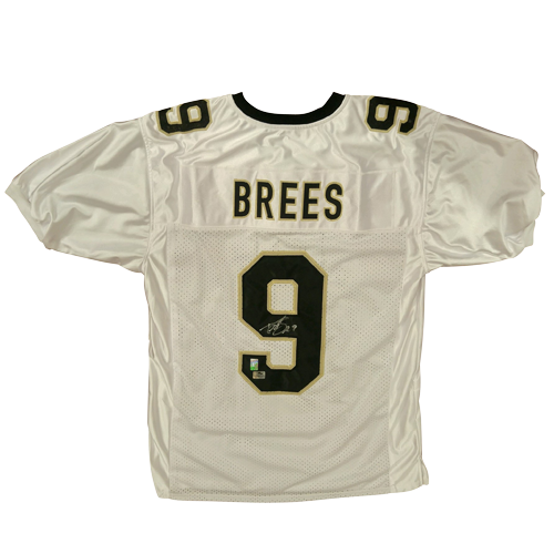 Drew Brees Autographed New Orleans Saints (White #9) Custom Jersey - Brees Holo