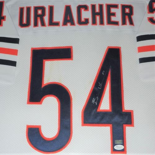 Brian Urlacher Autographed Chicago Bears (White #52) Deluxe Framed Jersey