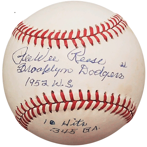 Pee Wee Reese Autographed ONL Baseball w/ Multiple Inscriptions - JSA