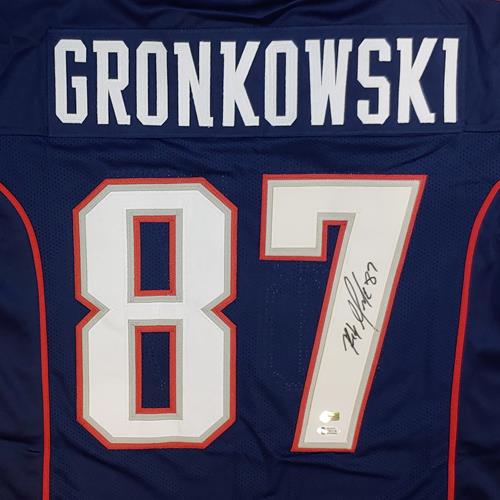 Rob Gronkowski Autographed New England Patriots (Blue #87) Custom Jersey - Gronk Holo