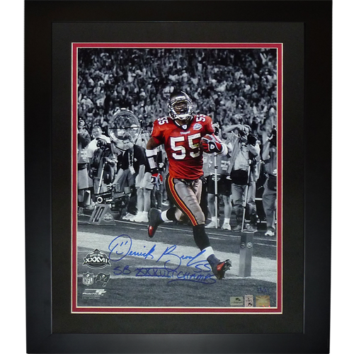 Derrick Brooks Autographed Tampa Bay Buccaneers (SB TD Spotlight) Deluxe Framed 16x20 Photo w/ "SB XXXVII Champs" - LTD Ed 55