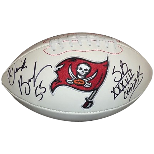 Derrick Brooks Autographed Tampa Bay Buccaneers Logo Football w/ "SB XXXVIII Champs"