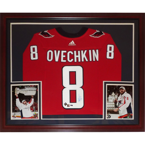 Alex Ovechkin Autographed Washington Capitals (Red #8) Deluxe Framed Jersey - Ovechkin Holo