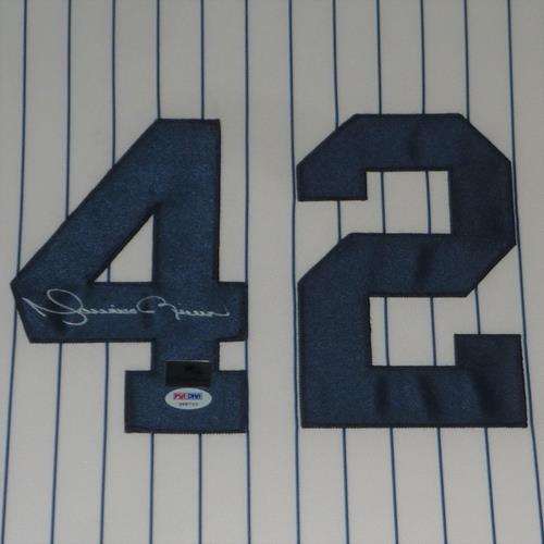 Mariano Rivera Autographed New York Yankees (Pinstripe #42 Retirement Patch) Deluxe Framed Jersey - PSADNA