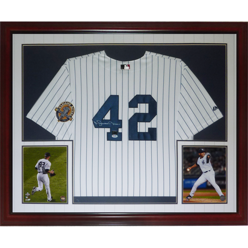 Mariano Rivera Autographed New York Yankees (Pinstripe #42 Retirement Patch) Deluxe Framed Jersey - PSADNA