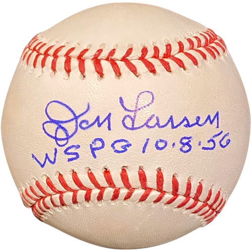 Don Larsen Autographed MLB Baseball w/ "WS PG 10-8-56"