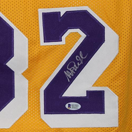 Magic Johnson Autographed Los Angeles (Yellow #32) Custom Jersey - Beckett