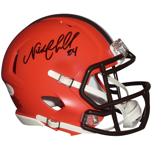 Nick Chubb Autographed Cleveland Browns Mini Helmet - JSA