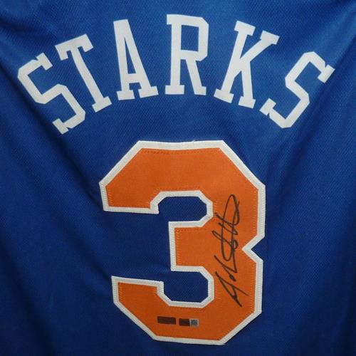 John Starks Autographed New York Knicks (Blue #9) Custom Jersey - JSA