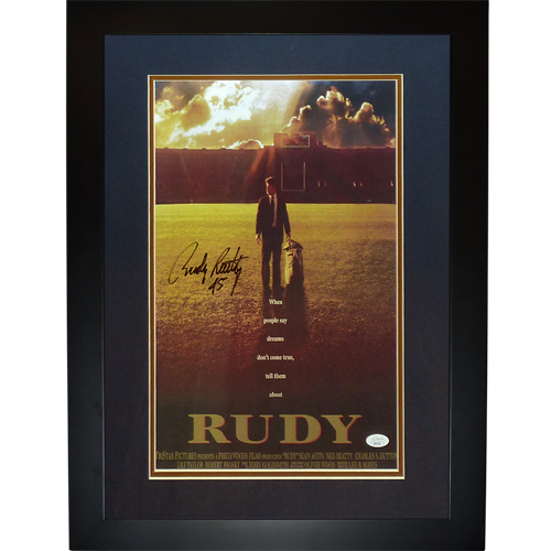 Rudy Ruettiger Autographed Rudy (Notre Dame Movie) Deluxe Framed 11