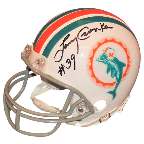 Larry Csonka Autographed Miami Dolphins Throwback Mini Helmet - JSA
