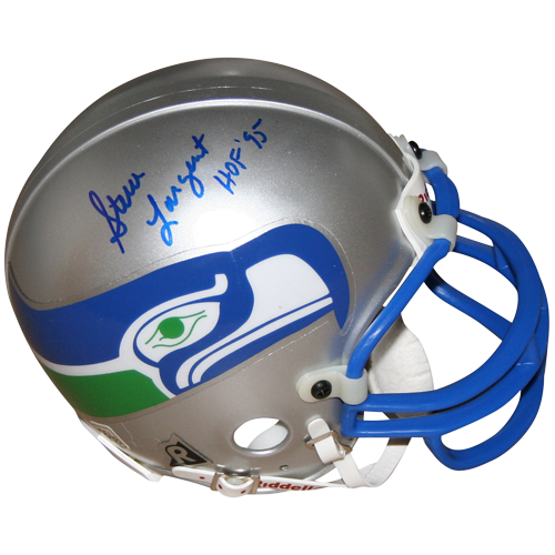 Steve Largent Autographed Seattle Seahawks (Throwback) Mini Helmet w/ "HOF 95"