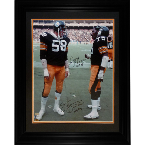 Jack Lambert And Joe Greene Autographed Pittsburgh Steelers Deluxe
